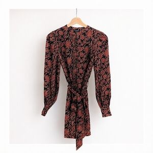 Scotch & Soda Floral Long Sleeve Dress, Size: XS